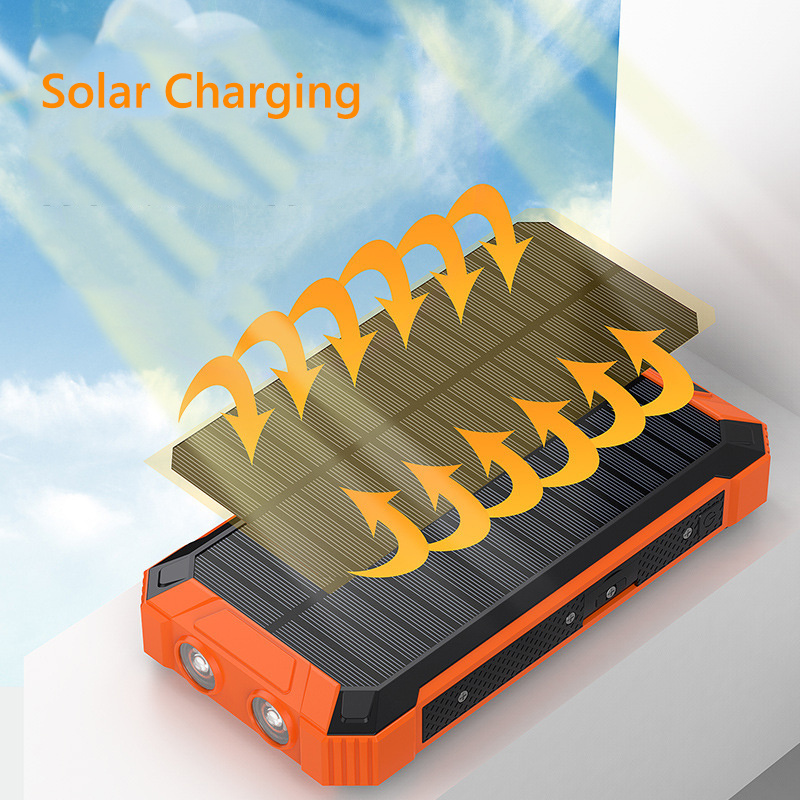 42800mah solar mobile power bank wireless charger built in   six outputs 15w fast charging mobile power bank suitable for all mobile devices three   with dual flashlights solar charger Product details 0