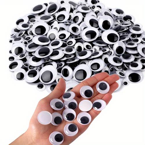 110pcs black wiggle googly eyes with self 8mm 10mm 12mm 15mm mixed packaging large and small googly eyes for crafts diy scrapbooking crafts