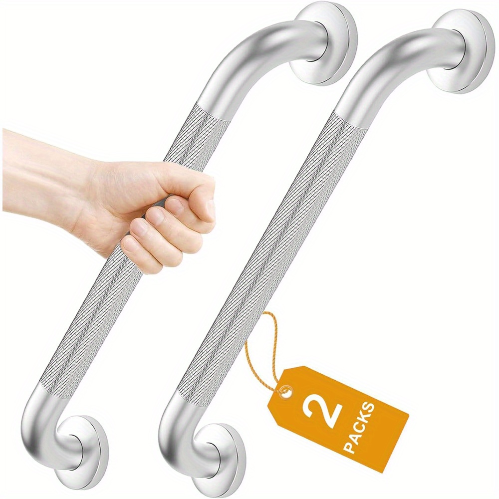 2 Pack Grab Bar Stainless Steel Non-slip With Anti-slip Knurled Grip, 41 Cm Grab Bar Bathroom For Bathtub Shower Safety Handles For Seniors
