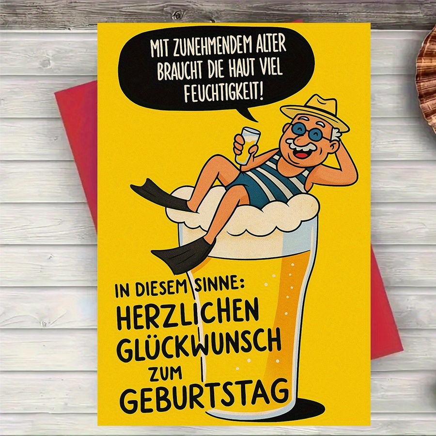 E-shop 1 Stück Lustige Geburtstagskarte für Männer mit Bier und Alterhumor – Umschlaggrußkarte