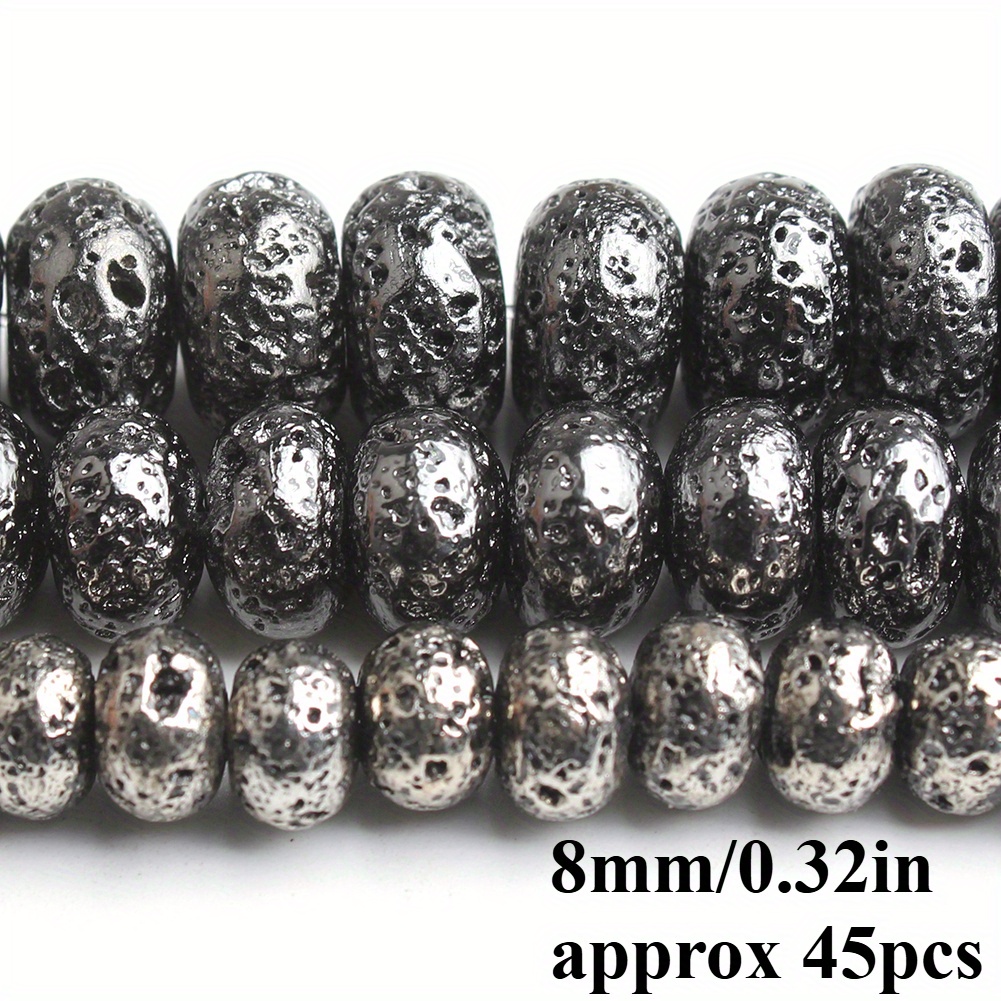 TEMU Perle Ovale Piatte Nere TANANTA 6/8/10mm per Creazione Gioielli Fai-da-te - Assortimento di Perline con Finitura Uniforme per Orecchini, Collane