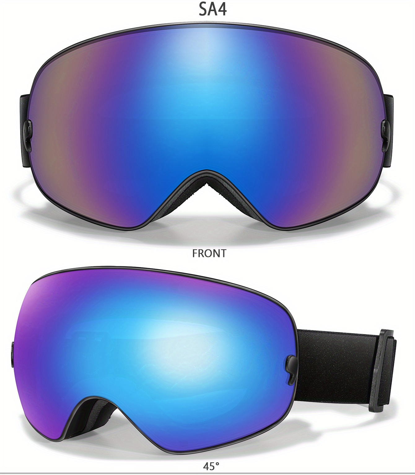 Winter Sports Outdoor Snowboarding Skiing Snow Skiing Goggles TPU Frame Men'S Women'S Teenagers Available, Free Night Vision Lens/Myopia Frame/Goggle One Each