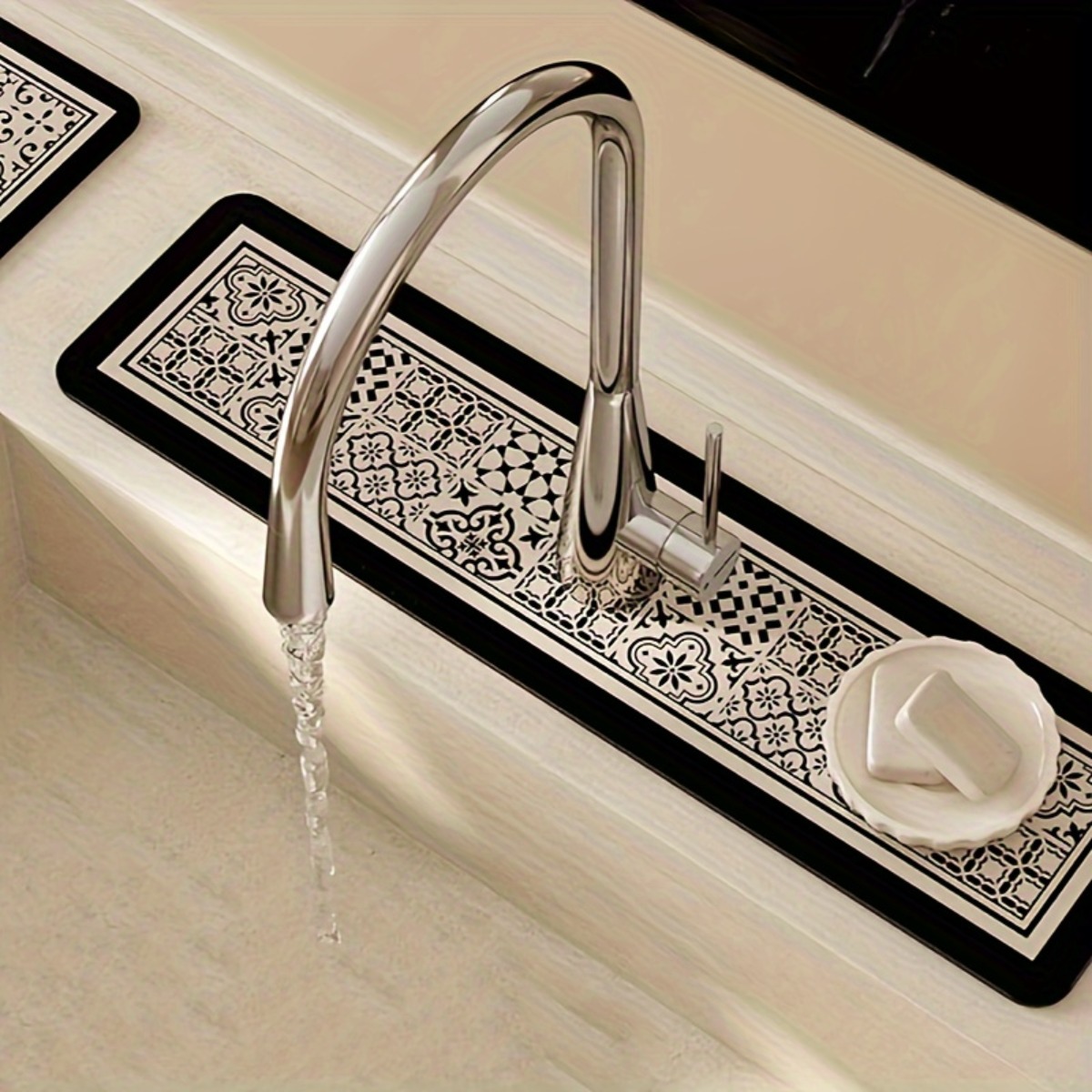 TEMU 1 pièce, Tapis d'égouttage pour vaisselle, Pare-éclaboussures pour évier de cuisine, Disponible en 3 tailles, Lot unique