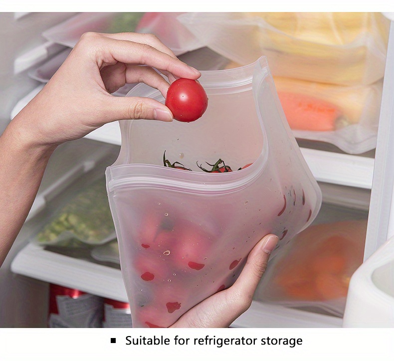 polyethylene silicone food storage container reusable stand up zipper bags leak proof fresh food preservation rectangle shape food contact   line skate design details 6