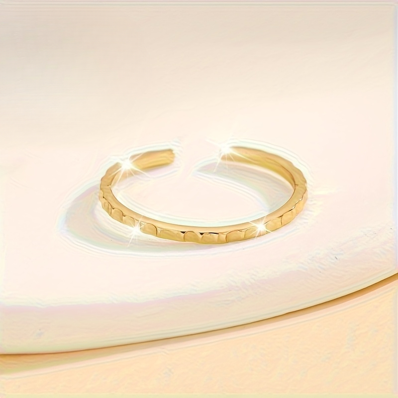 Delicate Adjustable Open-Toe Ring with Textured Design