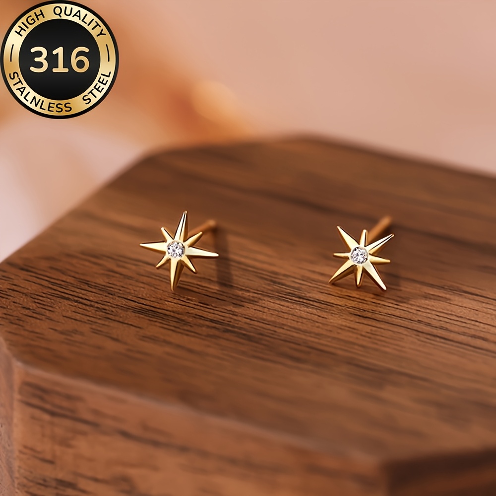 E-shop Damen Hypoallergene Edelstahl Ohrringe – Ideal für & Partys, Anlaufgeschützte Retro Ohrstecker, Minimalistischer Eleganter Schmuck als Geschenk