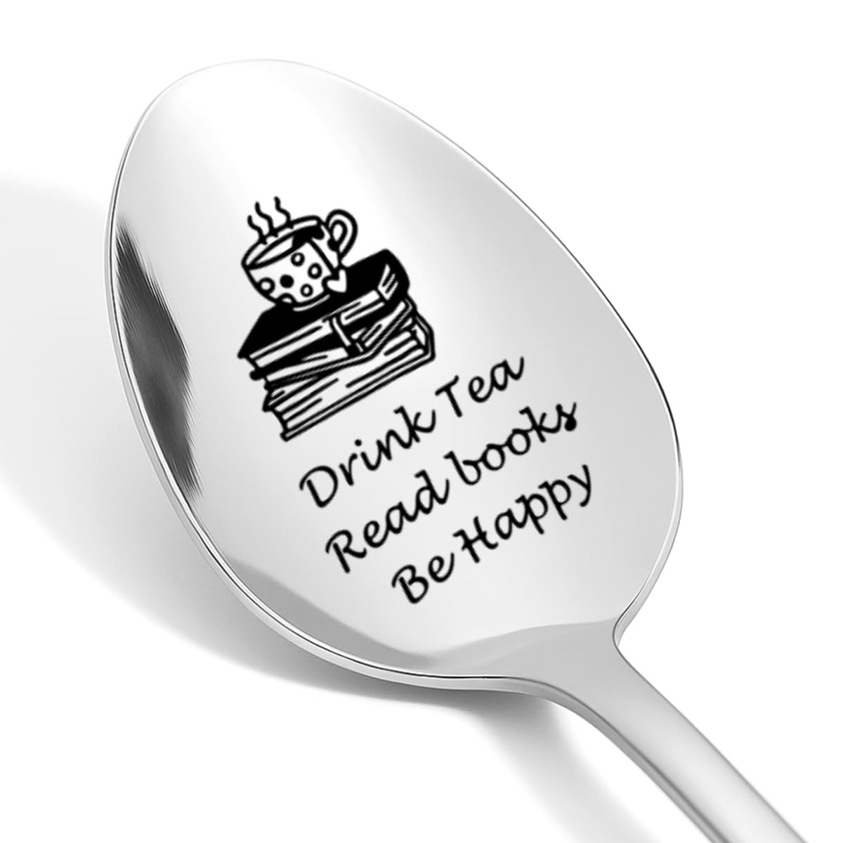 TEMU Funny Tea Spoon Engraved Stainless Steel For Tea Lover Friend Birthday Graduation Christmas Gifts For Readers Book Lover Gifts For Women Men