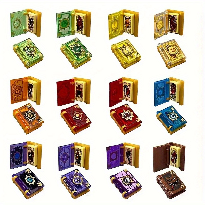 36pcs/12 Sets Magic Book, Moc Small Particle Building Blocks, High-quality Abs, Book, , Assembly Toy, Gift