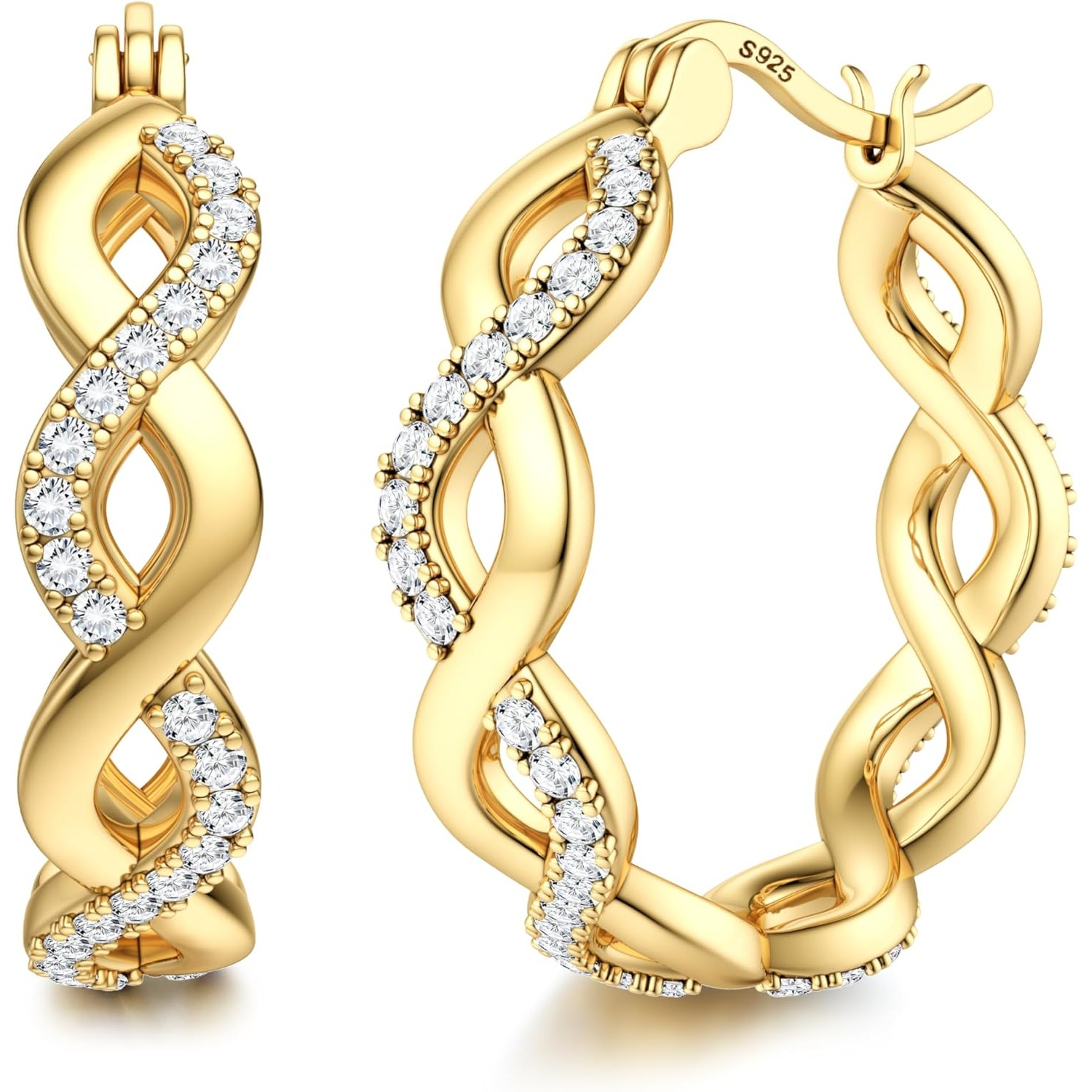 925 Silver Huggie Hoop Earrings For Women Hypoallergenic Golden Earrings Party-ready & Giftable, Includes Premium Gift Box
