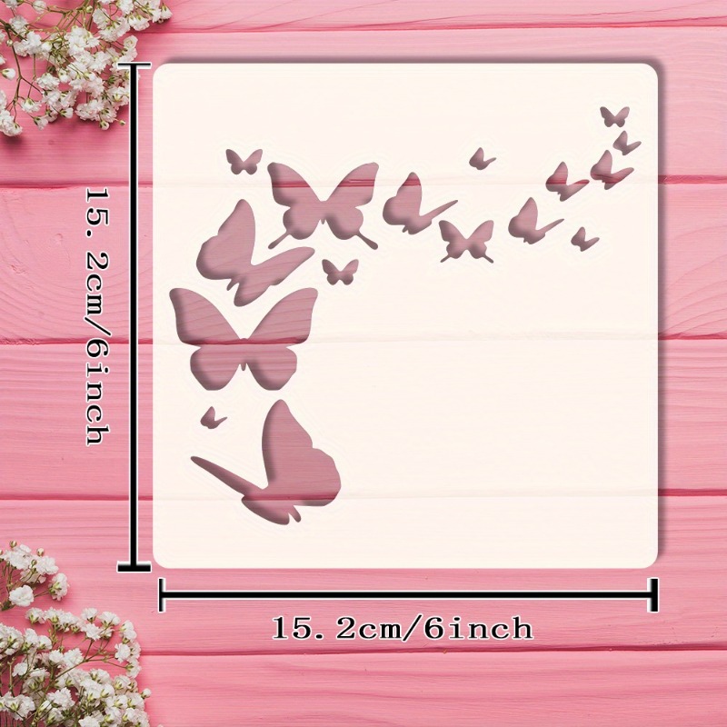 TEMU 1pc Swarm Template, 6x6 Inches Elegant Unique Hollow Board. Template, Handcraft Hollow Board, Party Decoration, Suitable For Home Decor,