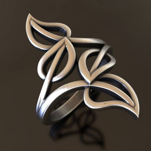 photo de l'article bague tendance ajourée à feuilles entrelacées pour femme, pour et les combinaisons polyvalentes quotidiennes de bijoux artisanaux