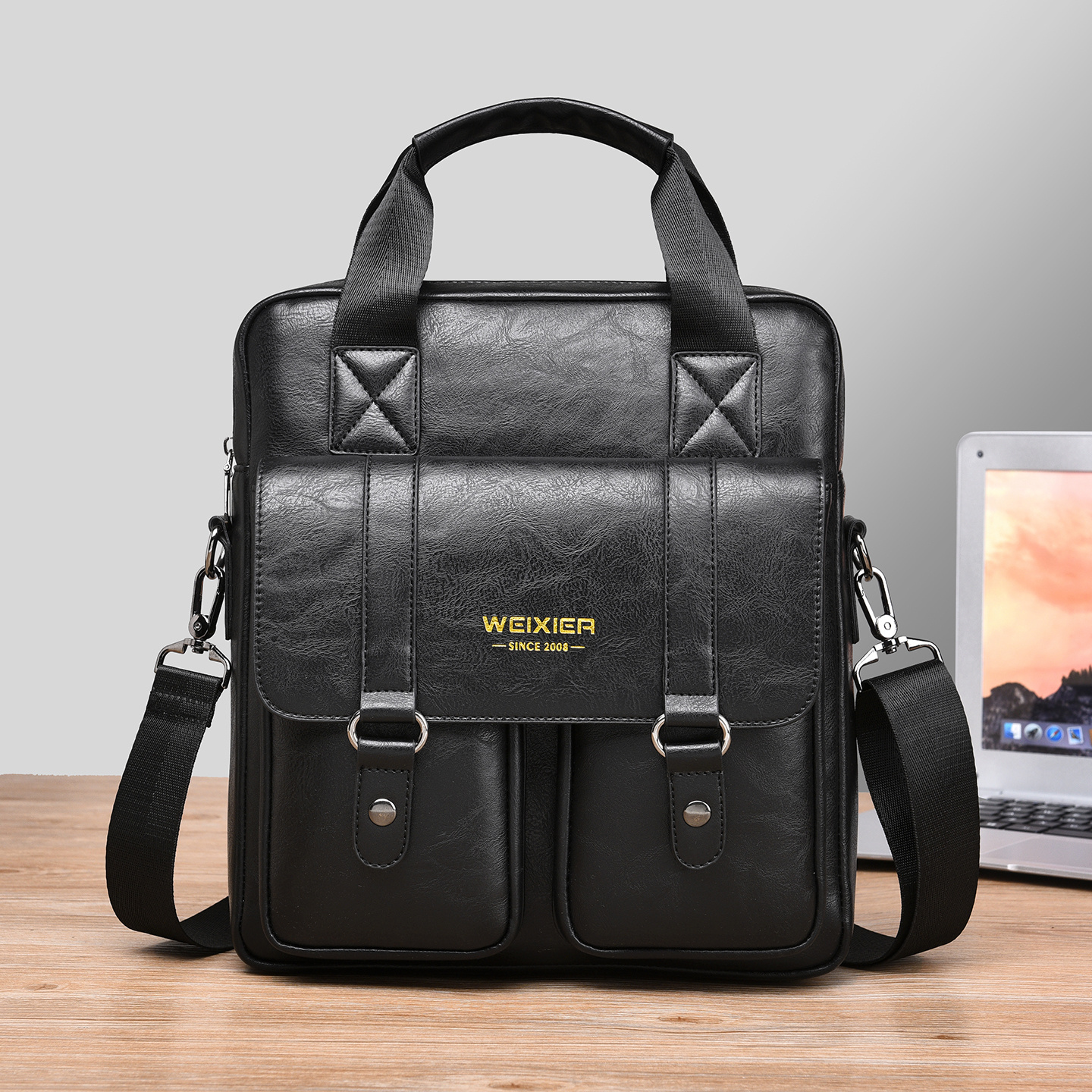 TEMU 's Handbag With A Vintage , Featuring A Large Capacity With Multiple Compartments, Lightweight And Portable With An Adjustable Shoulder Strap,