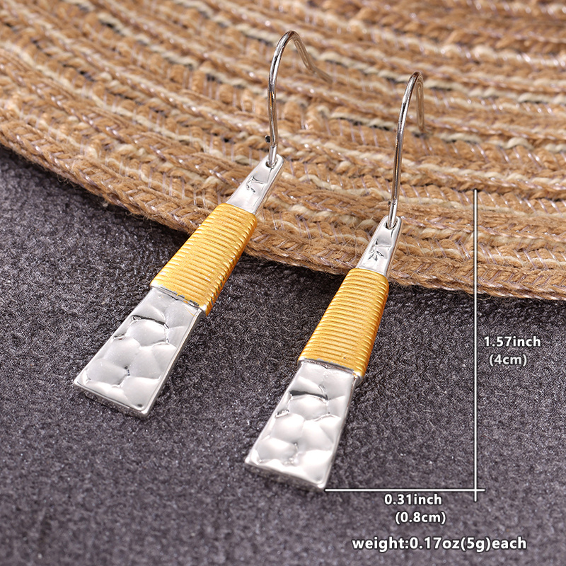 Women's Handmade Retro Hammer Patterned Pendant Earrings