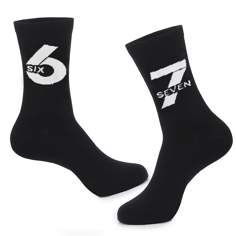E-shop 1 Paar Nr. 67 Geng Socken, Charakter-Stil, Nr. 67 Retro Cartoon-Stil, schwarze Sohle mit Zahlen Nr. 67-Hop, Neuheit Nr. 67, Geburtstagsparty,