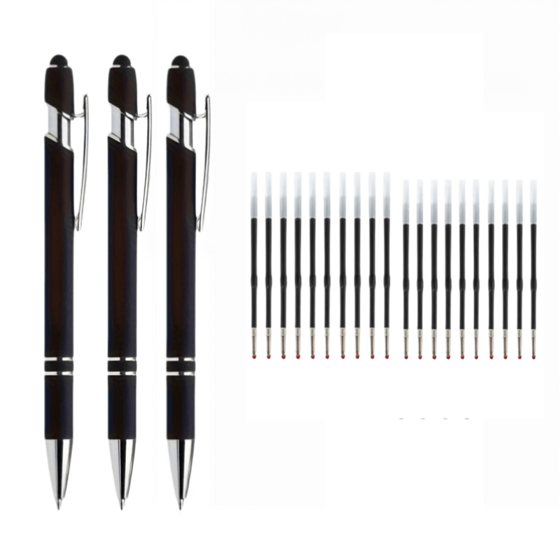 TEMU 23pcs Ballpoint Pen Set, Smooth Writing, With Stylus Tip For Touch Screens, Suitable For Multiple Uses, Features A Stylus Tip - Smooth Writing,