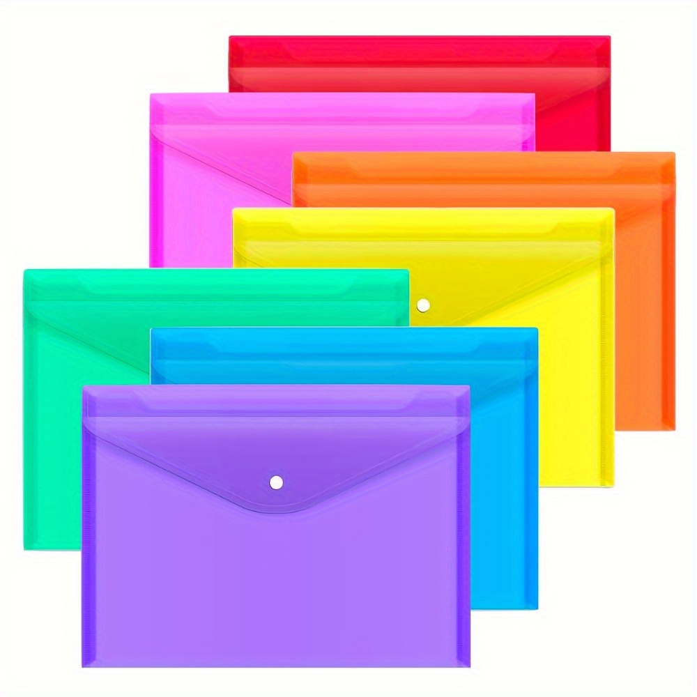 5/10/20pcs A4/Letter Size File Bags with Snap Button Closure - Durable PVC Document Folders, Random Colors (Blue, Green, Yellow, Orange, Purple) for School, Office & Home Organization, Work Supplies, File Organizer for Desk, School Stationery Storage, Vibrant Color Options, Secure Snap Closure 13 5/10/20pcs A4/Letter Size File Bags with Snap Button Closure - Durable PVC Document Folders, Random Colors (Blue, Green, Yellow, Orange, Purple) for School, Office & Home Organization, Work Supplies, File Organizer for Desk, School Stationery Storage, Vibrant Color Options, Secure Snap Closure