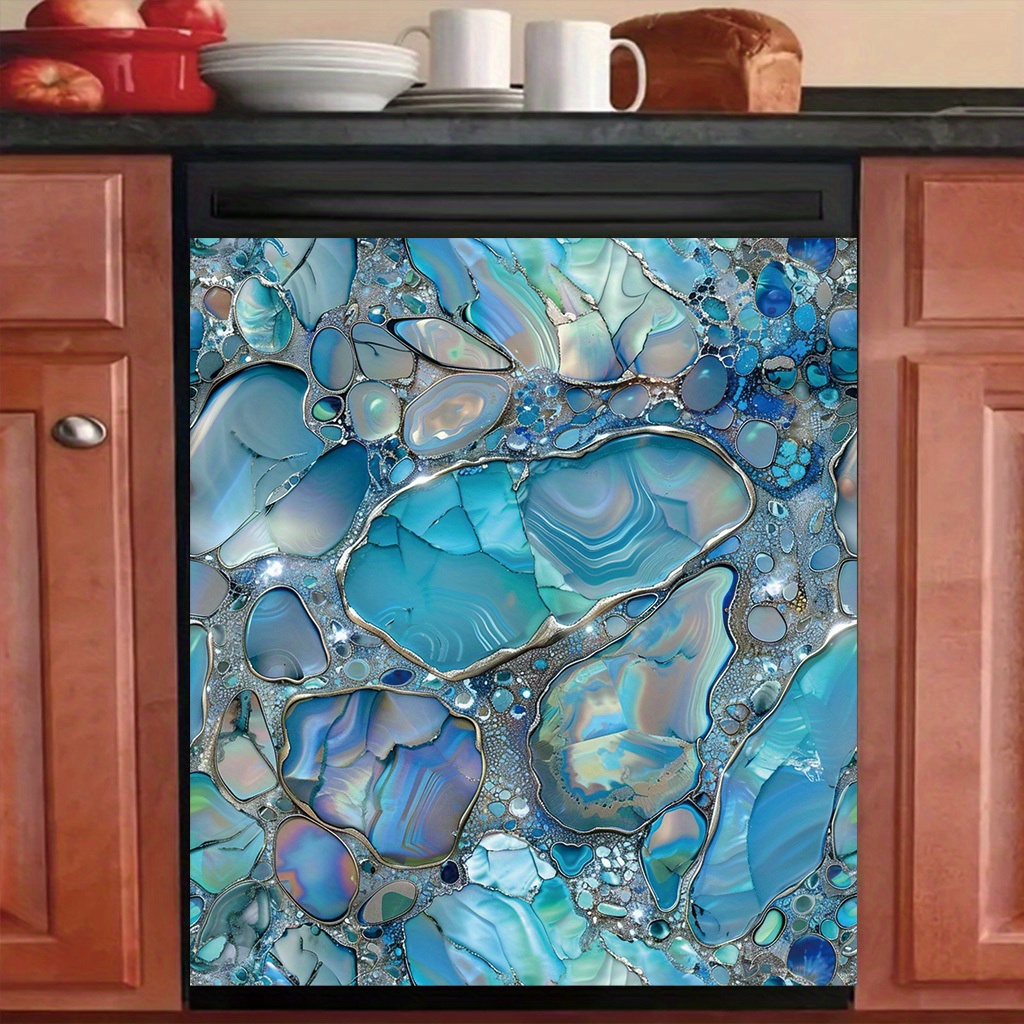 Flat 2d, Dishwasher Door Cover In 2d, Measuring 23x25.5 Inches, Featuring Modern Art Graphics. This Decorative Sticker Is Scratch-resistant And Designed For