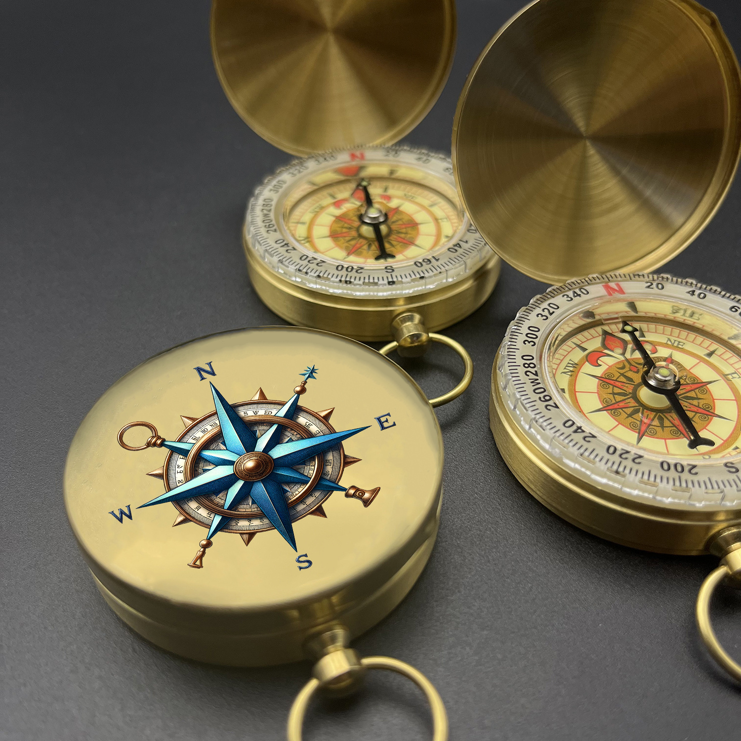 Portable Pocket Compass with Color-Coded Needle for Navigation