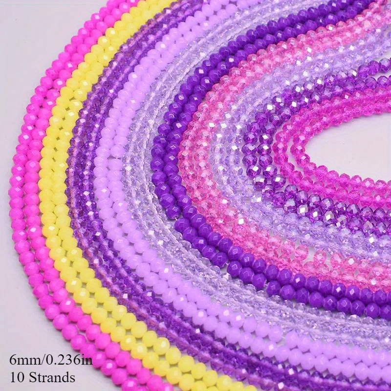 E-shop 6/8 mm AB-Farbe Rosenrosa Lila Kunstkristallperlen - Flach, Zustand für Schmuckherstellung, 640/220 Stück