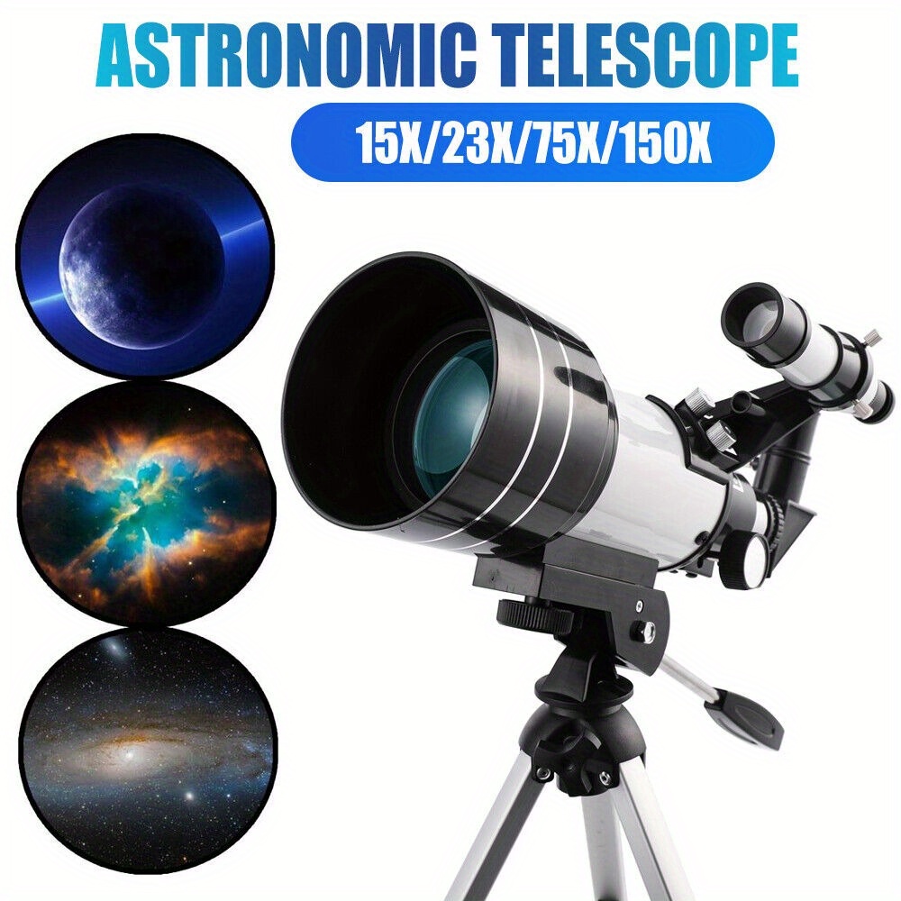 Telescopes 70mm Astronomical Refractor Telescope With Adjustable Tripod For Students With White Stargazer + Phone Holder + Bard Film