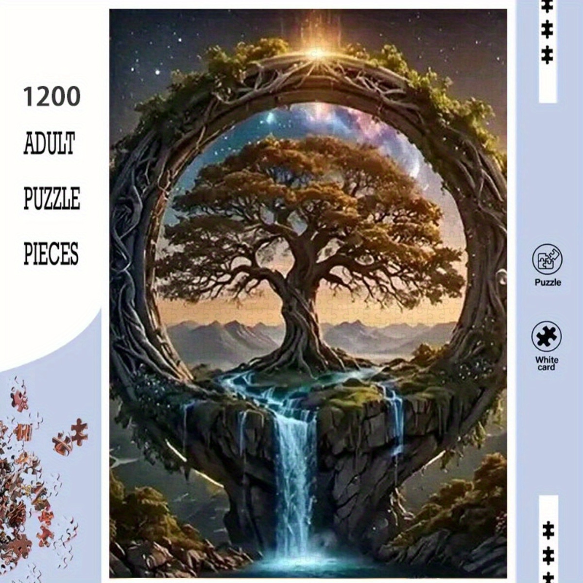 1200pcs Jigsaw Puzzle - Tree Of , 23.62inch X 31.5inch, Durable Cardboard, , Ideal For Adults, Enhances Focus & Relaxation, Perfect For Home Decor & Festive Occasions