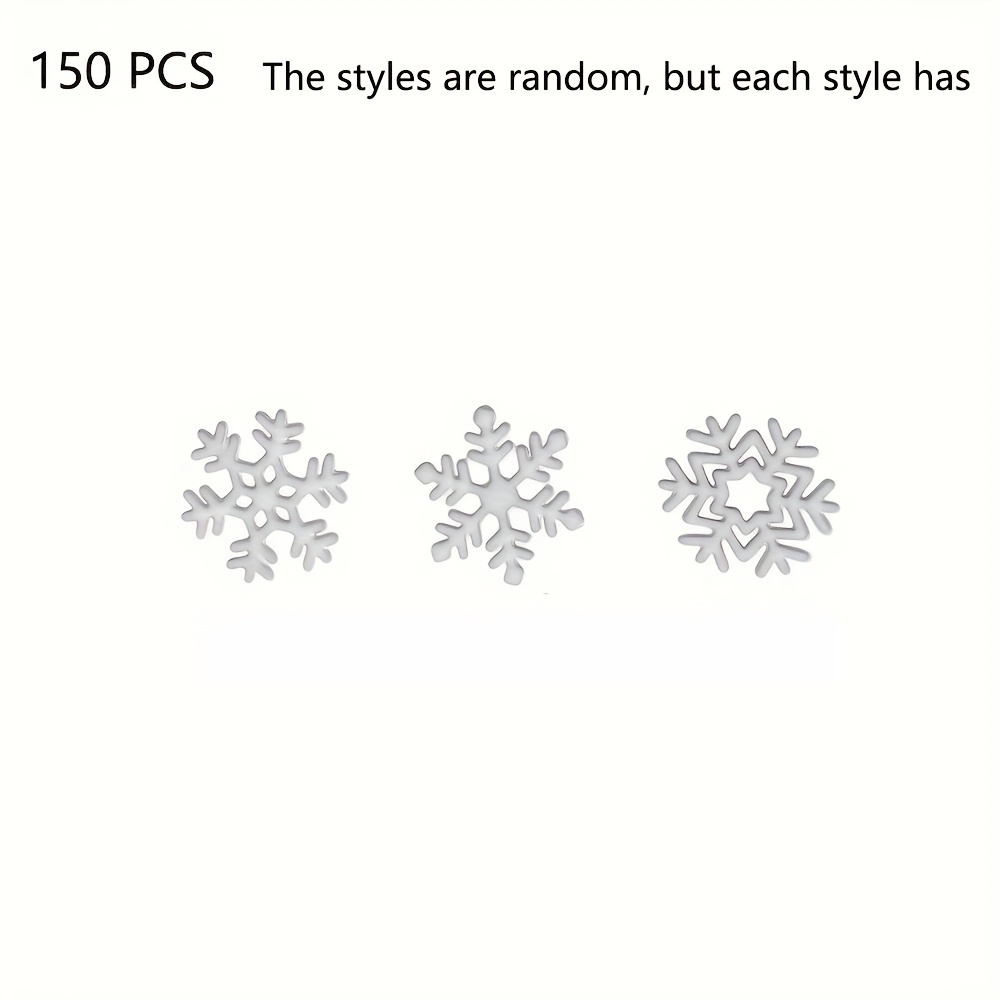 Image of Are 150 Mini Metal Snowflakes, 0.2-inch White Christmas Decorations, Small Snowflake Ornaments, Suitable For Handicrafts, Scrapbooks, And Decorations, With Random Colors