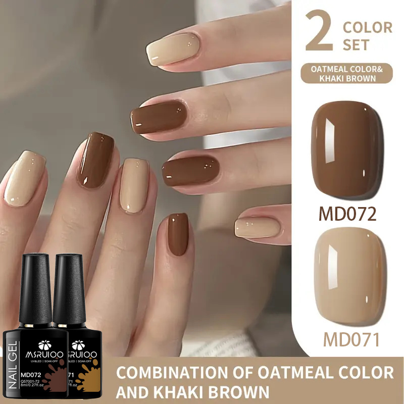 8ml 0 27oz oatmeal brown gel nail polish set ultra - Temu Mauritius