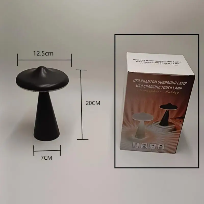 ufo mushroom table lamp modern dimmable desk light with rechargeable battery cute camping atmosphere for bedroom night light for bedside or restaurant decor camping decor modern desk lamp plastic construction desk lamps for bedroo Product details 5