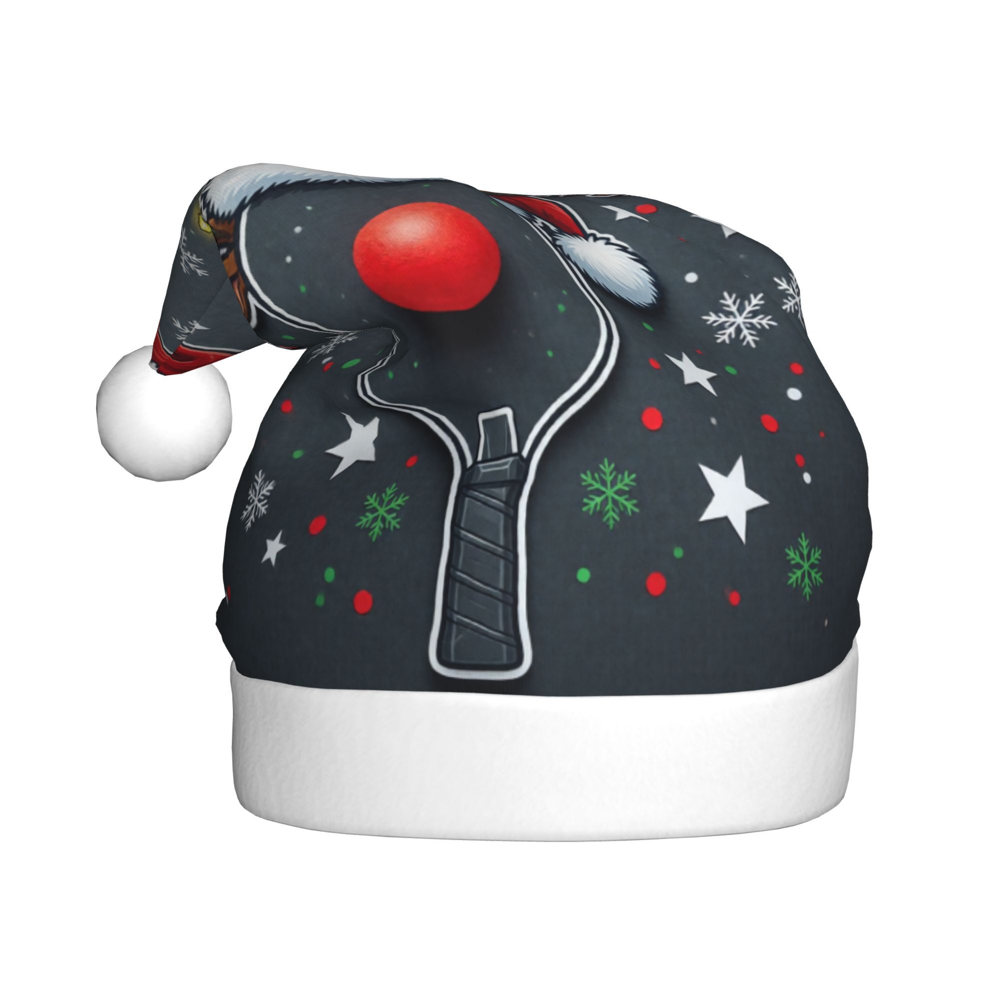 TEMU Adult Pickleball Paddle Santa Hat - Unisex Themed Party Headwear Suitable For Christmas, Halloween, New Year Costume Accessory, Durable With