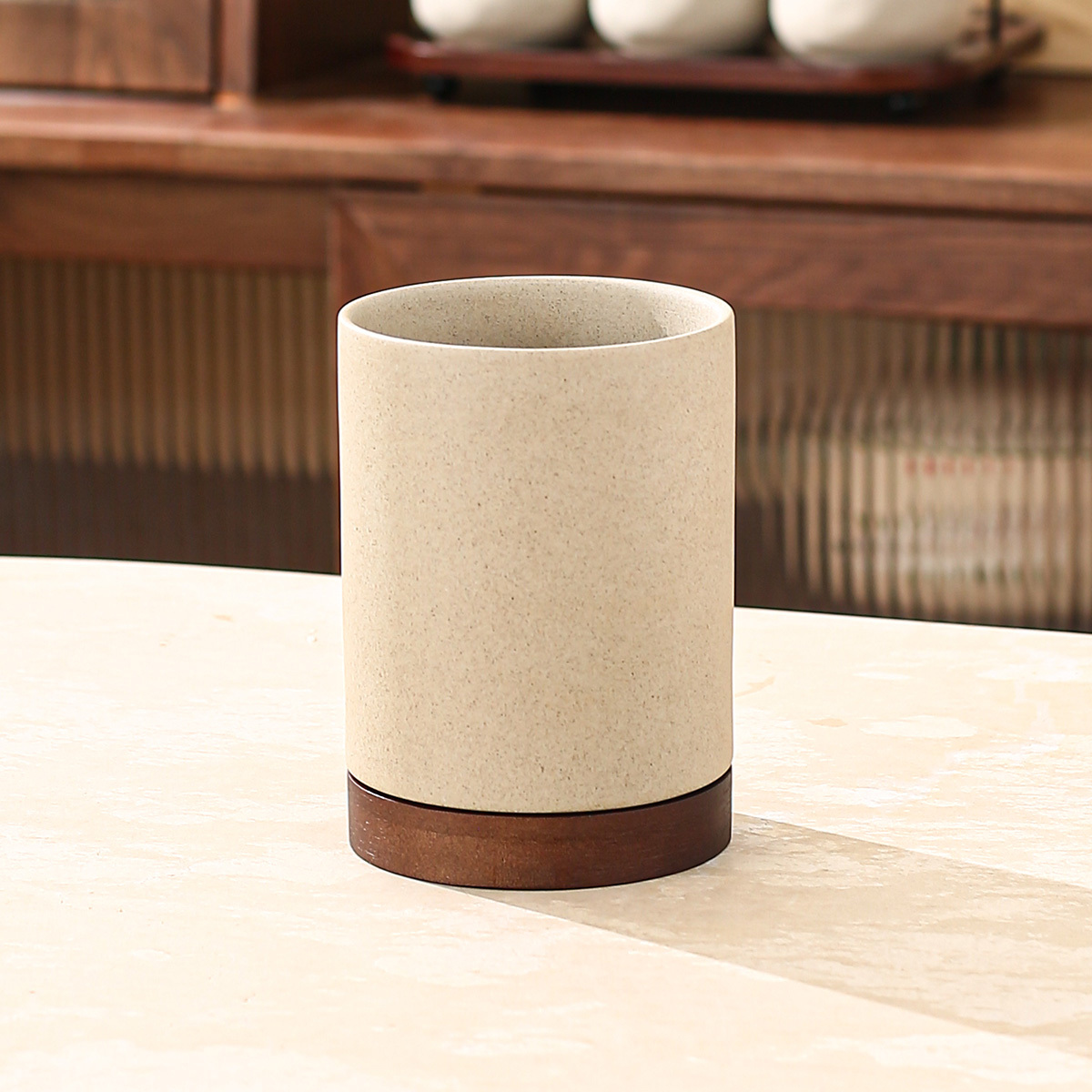 Image of 1pc Ceramic Chopstick Holder Home Kitchen Restaurant Chopstick Holder Tableware Storage Jar For Storing Chopsticks, Knives And Forks Suitable For Outdoor, Wedding, Party, Gift, Birthday