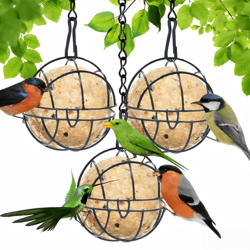 pack of 6 3 balls 3 hooks metal hanging bird feeders round and teardrop shapes for easy hanging weather resistant and resistant suitable for outdoor birdwatching and wildlife batteries not included without battery