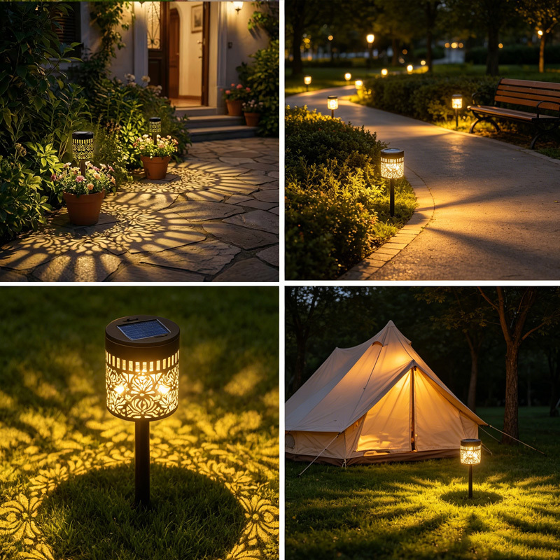 Lumière Solaire à Brancher, Ensemble de 2 Lampes de Pelouse d'Extérieur Pivoine, Lampes Solaires de Jardin, Convient pour Pelouse de Jardin, Cour, Chemin, Allée et Décoration Extérieure, Décoration Lumineuse de Noël Lumière d'Halloween