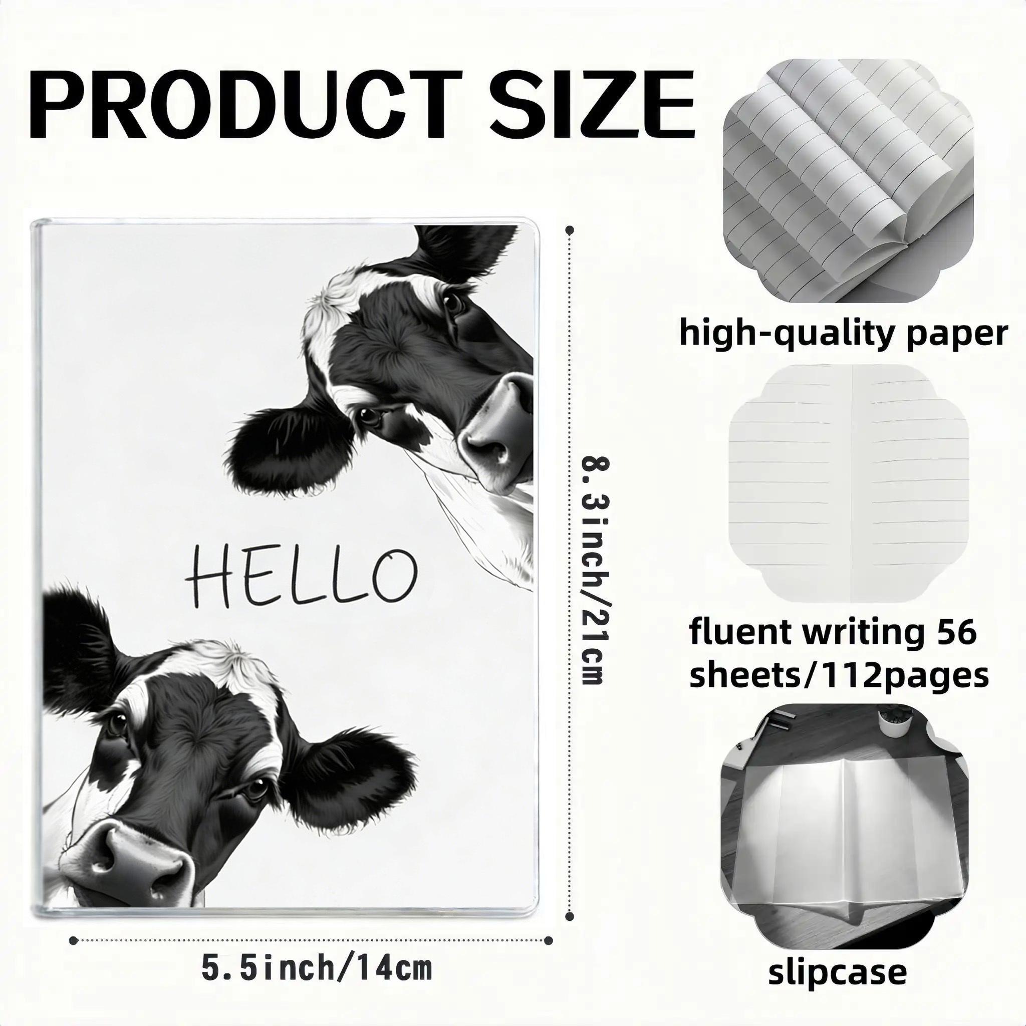 A Notebook Featuring An Adorable Cow Design, Perfect For . This Durable Notebook Measures 5.5 X 8.3 Inches And Contains 50 Pages, Making It An For , As Well As A Wonderful Gift For Cow Enthusiasts