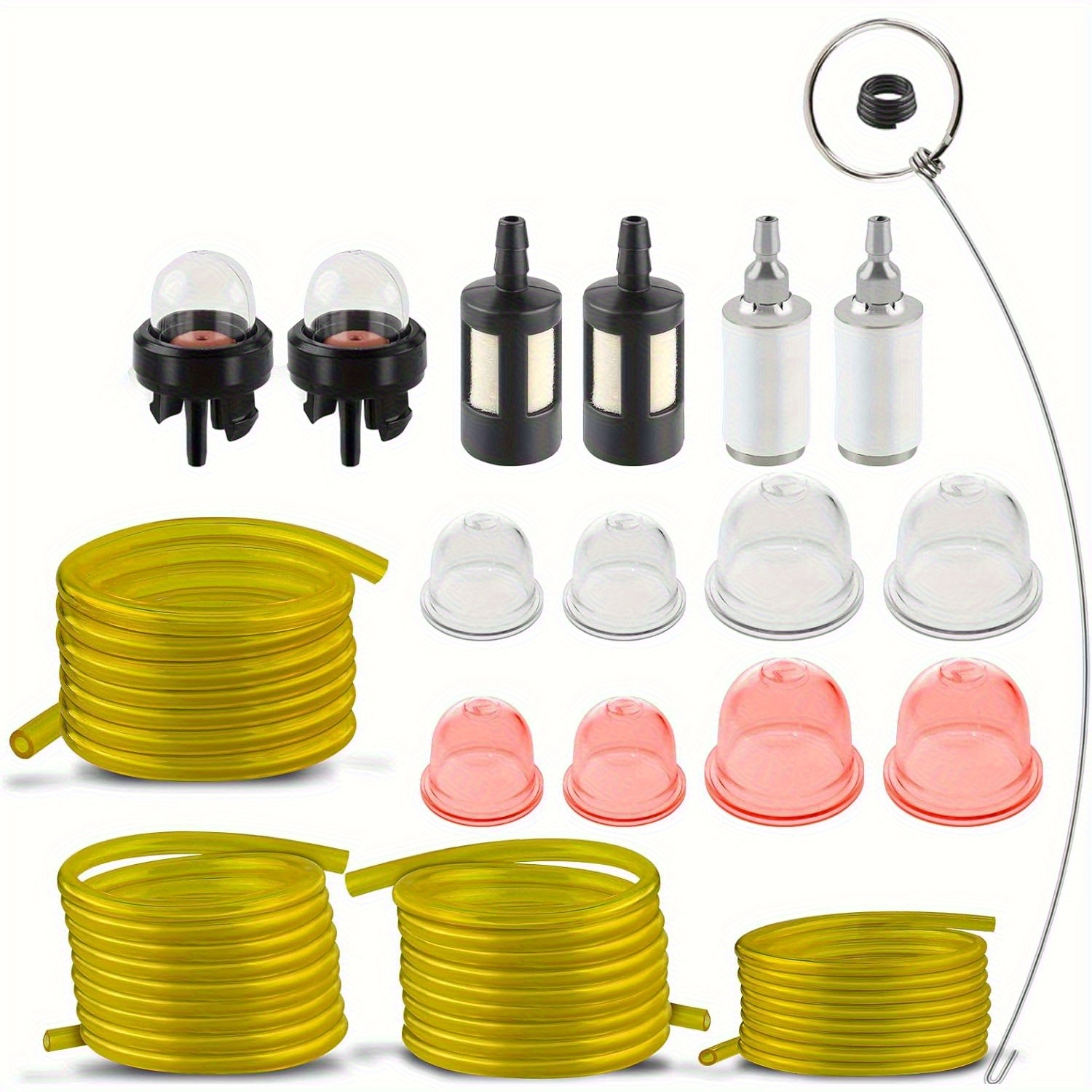 E-shop 20-teiliges Kraftstoffsystem-Set, enthält 4-Fuß-Schlauch - AC04122 Kraftstoffleitung-Primärleuchte, geeignet für , , , Ryobi, Kettenzauger,