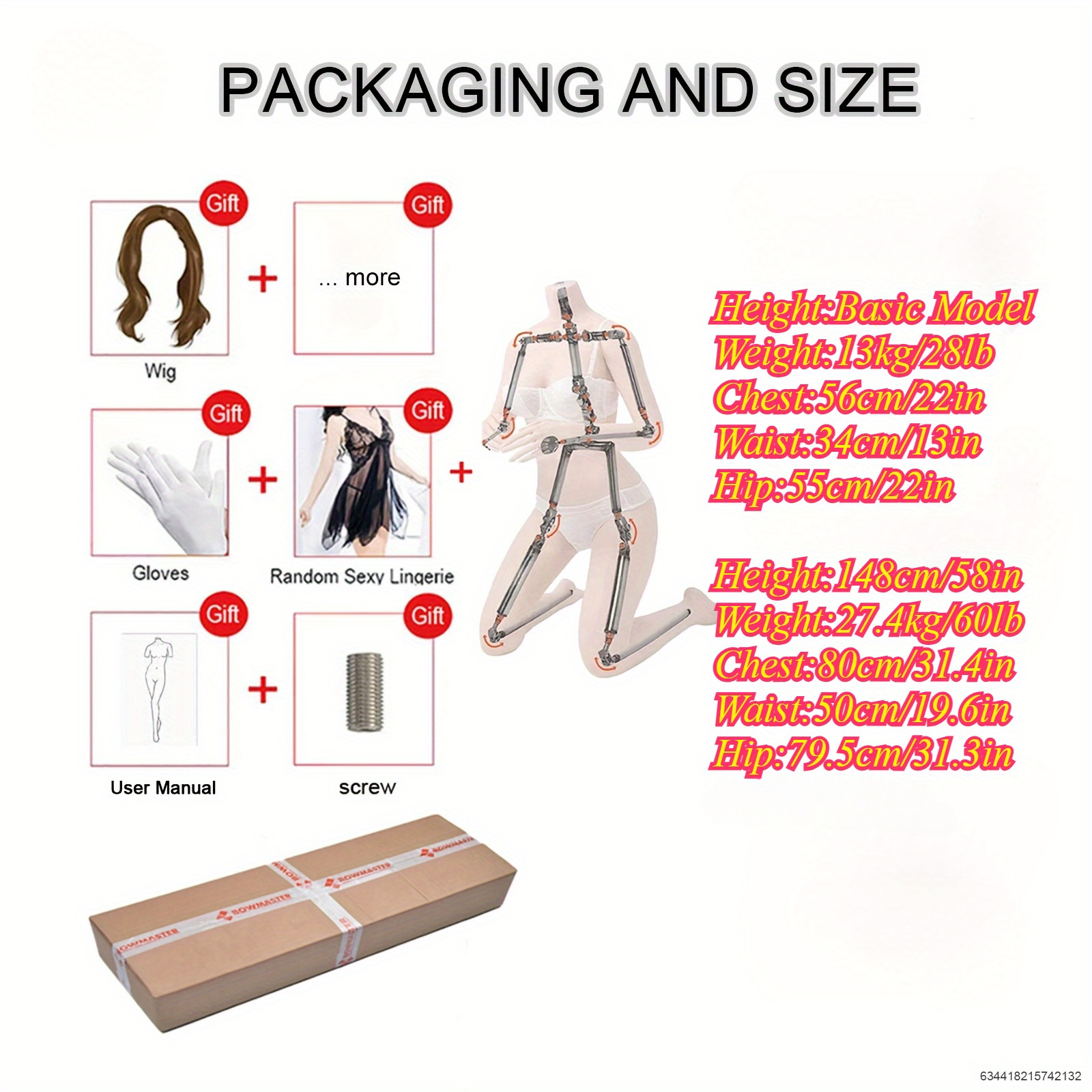 Adult Sex Toys Lifelike Male Masturbator, Sex Doll Big Soft Breasts Female Torso, Sex Doll with Standing Feet And 3D Realistic Textures