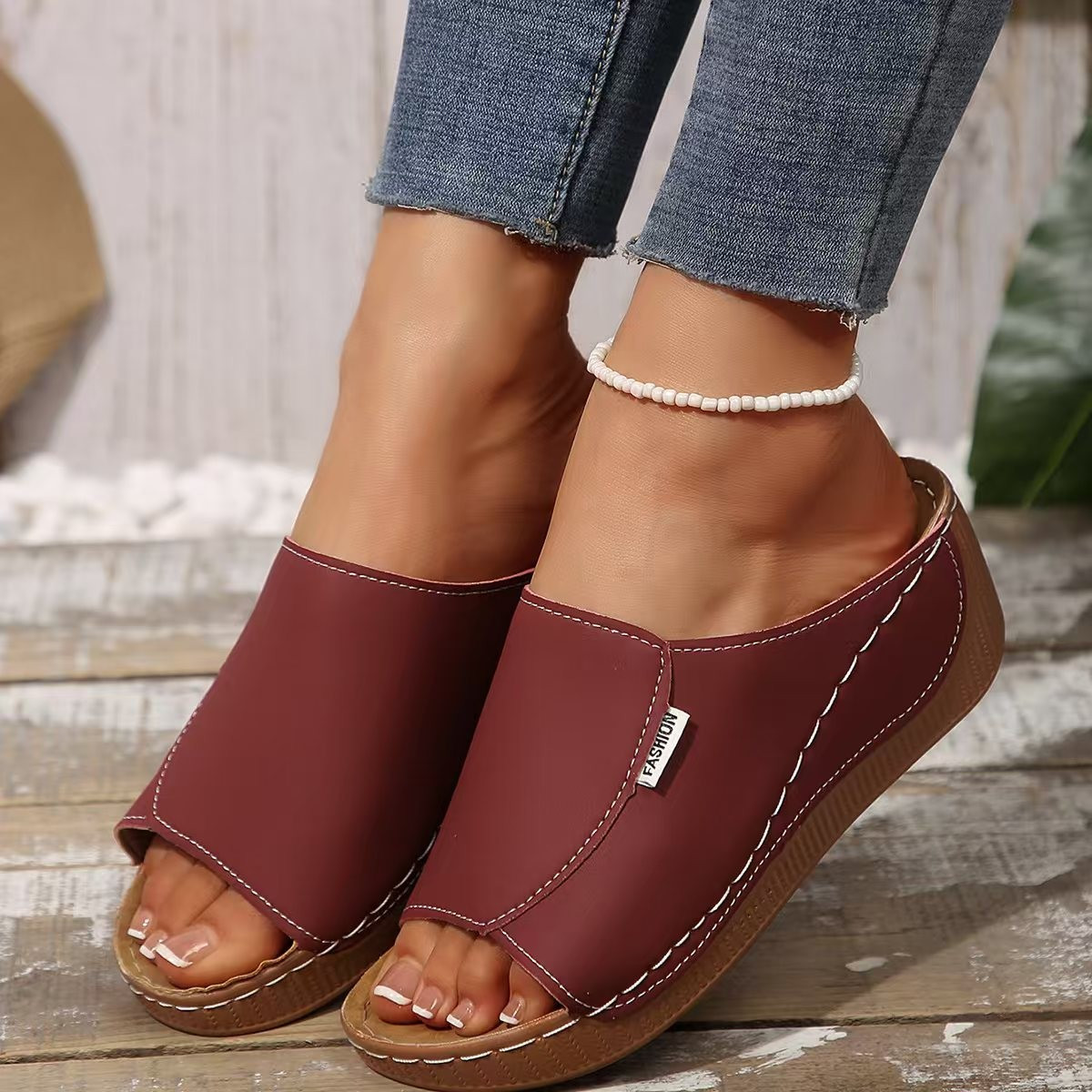 dames lichtblauwe slide sandalen comfortabele arch support ademende buitenhuisjes met haktab casual open toe ontwerp zachte   voor gemakkelijk   casual wear sandalen slipon sandalen synthetische cover sandalen strappy sandalen 36 bordeauxrood 6