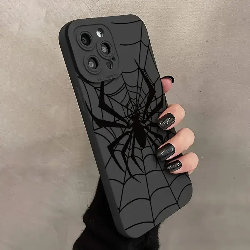 phone case a black phone case a spider web design compatible - Temu Mauritius phone case a black phone case a spider web design compatible - Temu Mauritius