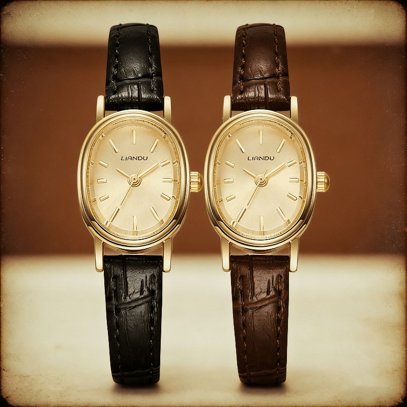 TEMU 2pcs Women's Vintage Pu Strap Quartz Watch - Compact Minimalist Wristwatch Suitable For Daily Wear,,, Gift For,, Christmas, Graduation, Back-to,