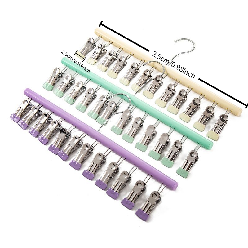metal clothes rack 1pc metal socks underwear clothes rack multi clip strong clamping force weather resistant indoor outdoor use for balcony wardrobe students back to school organization balcony drying rack secure item hanging clothes pins Product details 3