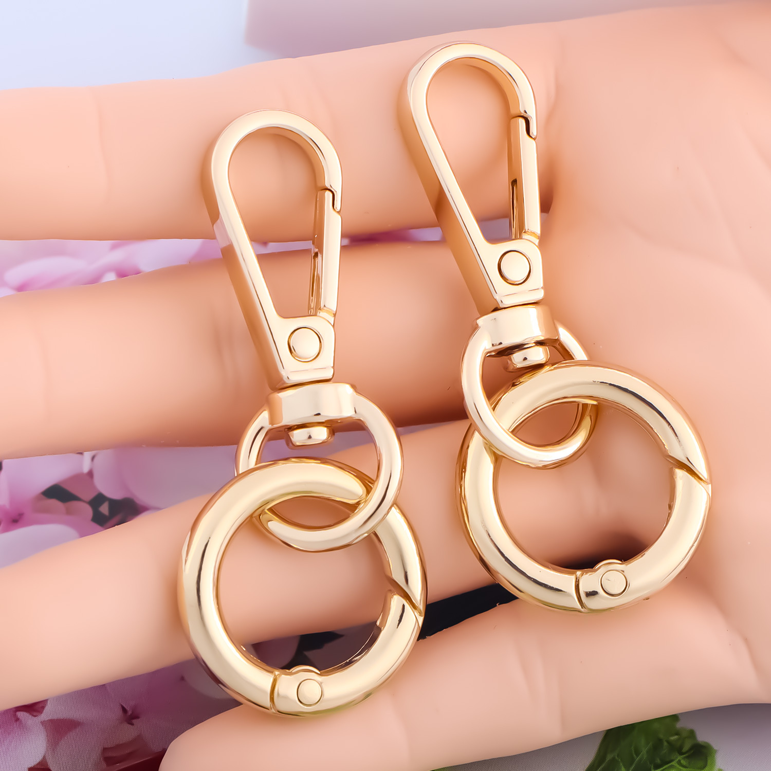 2pcs Swivel Clasp Clip, Double Opening Swivel Snap Hook Metal Swivel Clasps Lanyard Snap Hook With Spring O Rings Clasp For Keychains Bags Purses Lanyard Jewelry Crafts