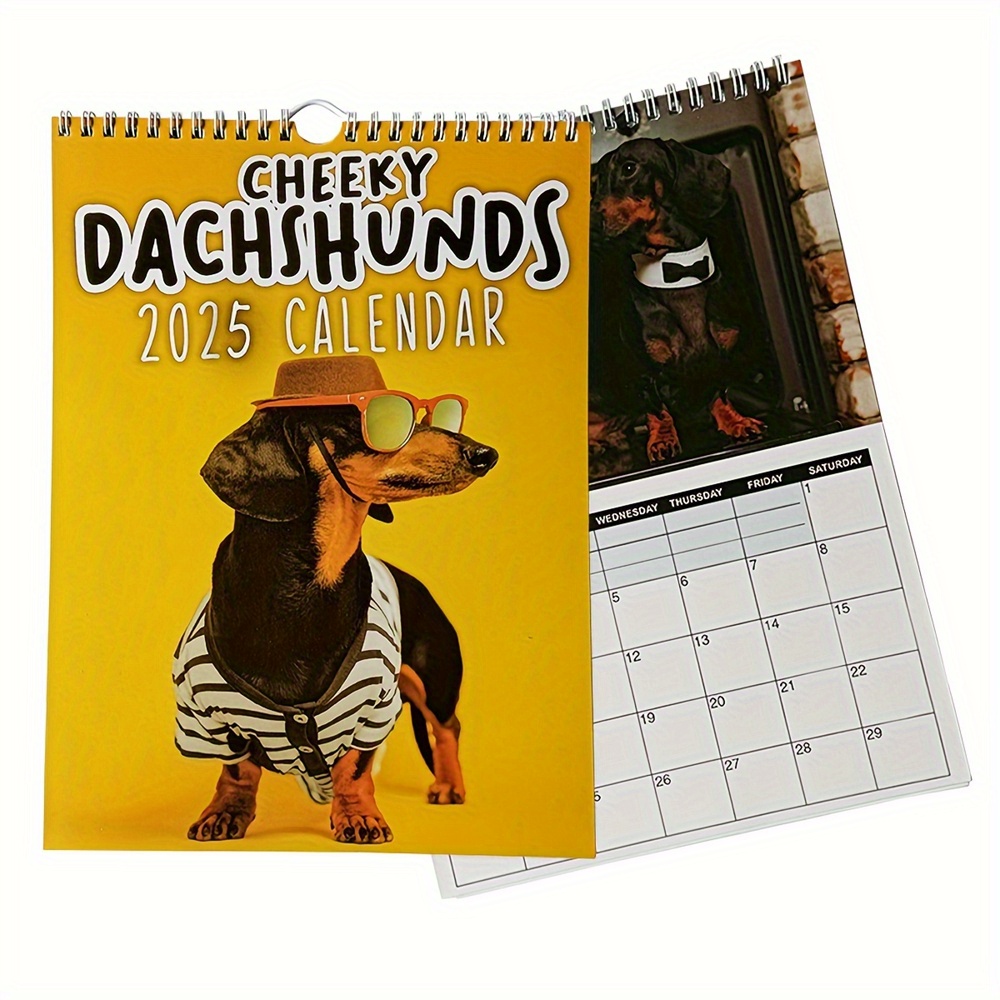 

2025 Cheeky Dachshunds Calendar - Humorous Wall Hanging Desk Planner, Organizer