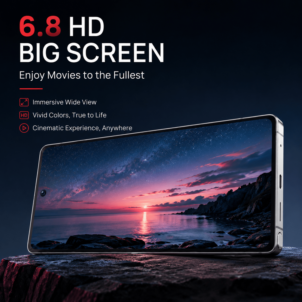   unlocked   cell phone 6 8 hd ultra clear display 4gb   64gb rom     camera face unlock full set gift for elderly Product details 1