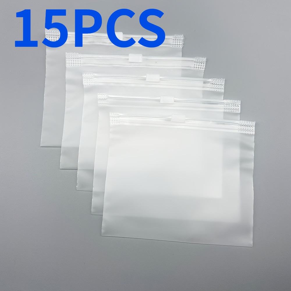 E-shop Set mit 15 wiederverwendbaren EVA-Reißverschlusstaschen mit Belüftung | PVC-Aufbewahrungstaschen, ideal für Kabel, Ladegeräte und kleine