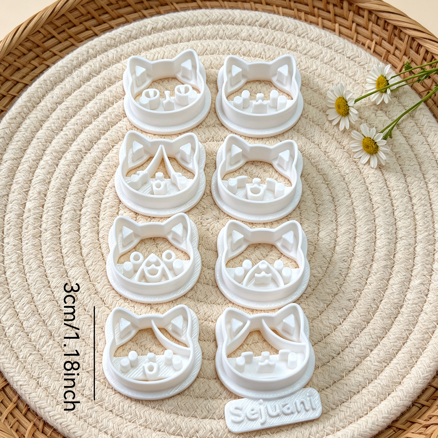 TEMU 9pcs Cat Head Theme Polymer Clay Cutters, Multi Cat Head Shaped Clay Molds, Suitable For Beginners, Crafting And Jewelry Making Tools For Spring