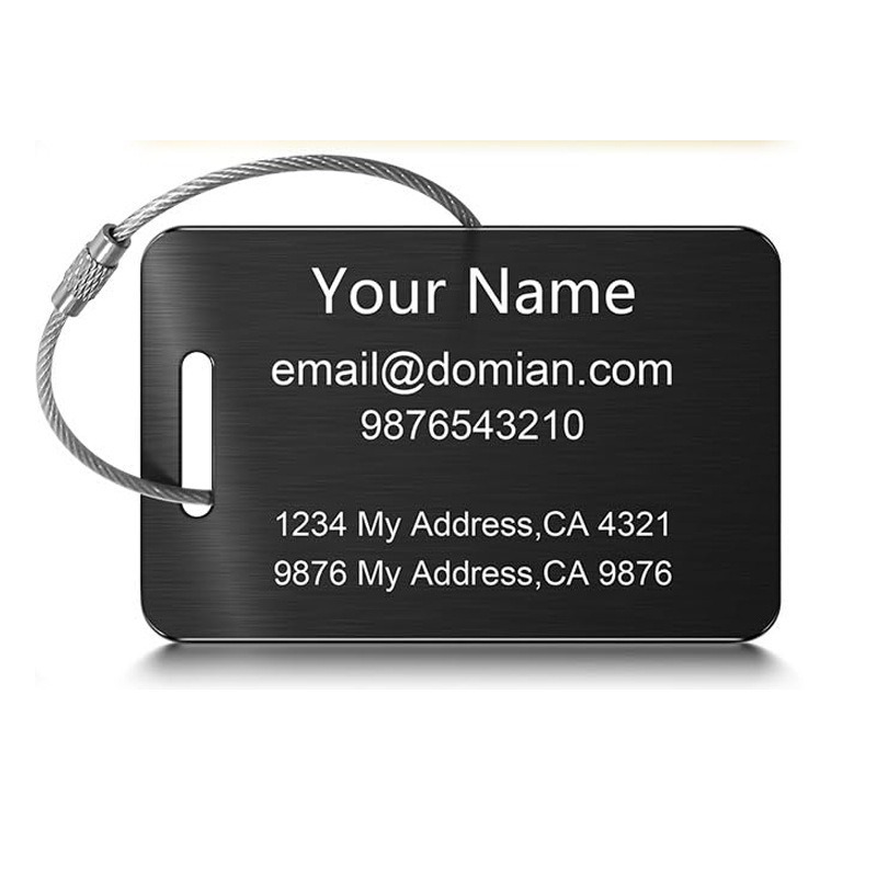 Custom Acrylic Luggage Tag with Wire Rope Hook