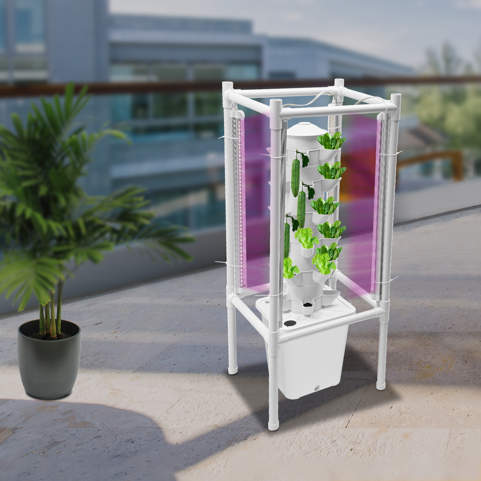 6-tier Hydroponic Growing System With 30 Planting Slots - Heavy-duty Indoor/outdoor Vertical, Soilless Cultivation System Suitable For Greens, Tomatoes, Strawberries - Space- Vertical Farming With &