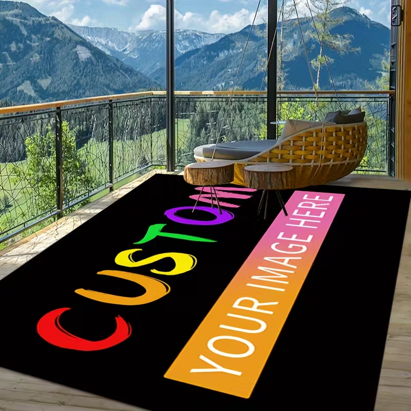 TEMU 1pc Personalized Non-slip Mat - Customizable With Photos And Text - Soft, Durable, And Washable - Suitable For Indoor Use, Living Room, Bedroom,