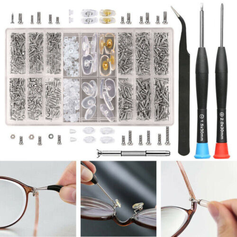 Image of Glasses Repair Set With Screws Nose Pads Set For Glasses Fashion Glasses
