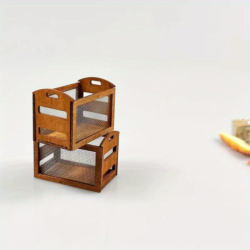 Mini Storage Basket Dollhouse Accessory Mixed Colors