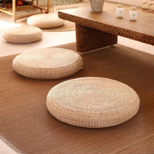 10cm thickened solid round straw cushion suitable for yoga meditation tatami floor mat chair pad soft fiber filled for office outdoor use dry only multi for for living room balcony decor